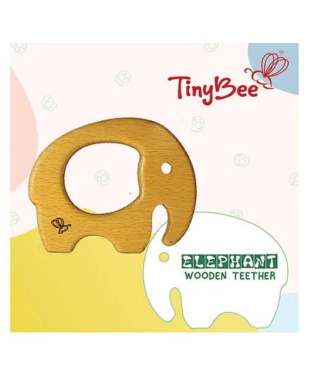 TinyBee Elephant Teether  - Brown