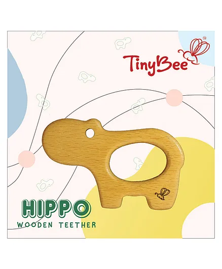 TinyBee Hippo Teether - Brown 