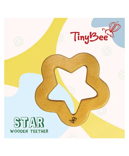 Star Wooden Teether - (color may vary)