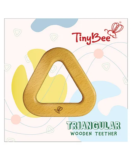 Triangular Wooden Teether  - (color may vary)