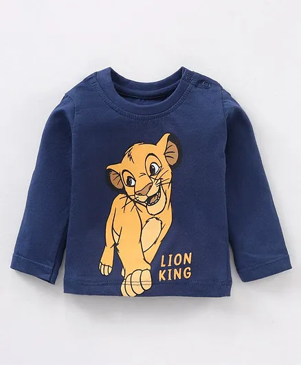 Babyhug Full Sleeves T-Shirt Lion King Print - Blue