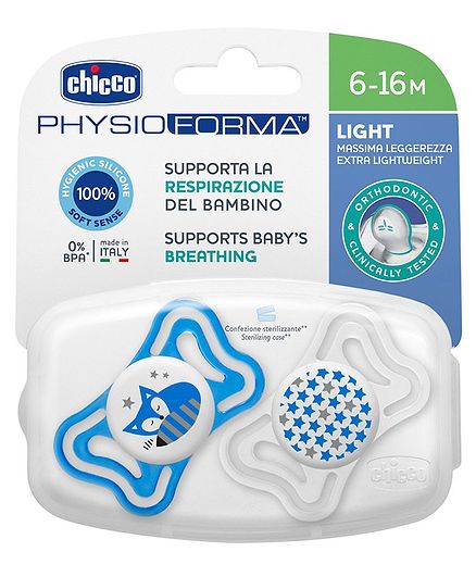 Chicco Air Silicone Soother with Case Pack of 2 (Colour & Print May Vary)