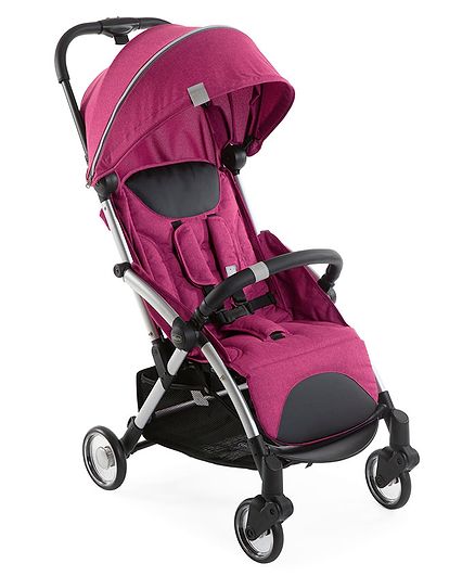 Chicco Goody Compact Plus 5 Point Safety Harness With Adjustable Canopy Stroller- Pink