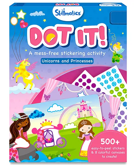 Skillmatics Art Activity Dot it - No Mess Sticker Art 8 Unicorn & Princess Themed Pictures Ages 3 to 7