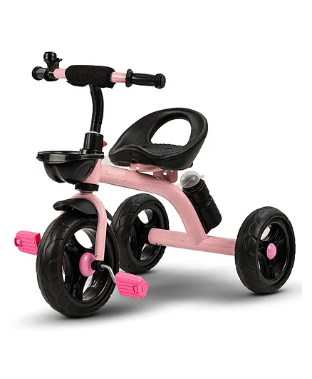 Baybee Smart Plug & Play Kids Tricycle Trikes with Eva Wheels Front Storage Basket Bell & Water Bottle - Pink