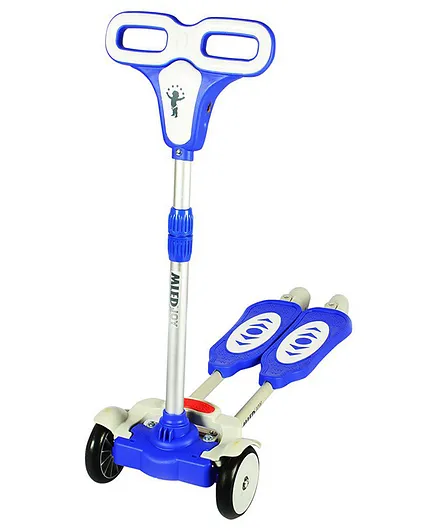 Domenico Zip Flick Style Double Pedal Board Scooter for Kids - Blue