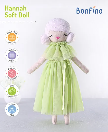Bonfino Hannah Soft Candy Doll Green - Height 30 cm