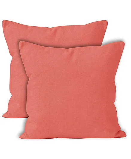 ENCASA Homes Cushion Covers Pack of 2  - Coral  