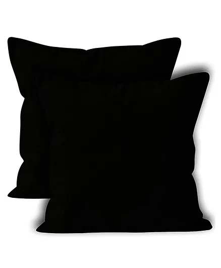 ENCASA Homes Cushion Covers Pack of 2  - Black  