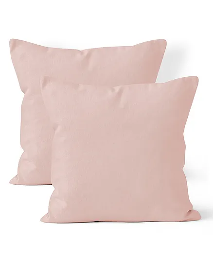 ENCASA Homes Cushion Covers Pack of 2  - Light Pink 