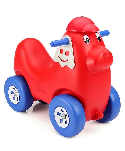 Little Fingers Manual Push Dog Shaped Ride On - Red & Blue