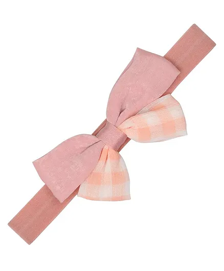 Funkrafts Gingham Checked Bow Detailed Headband - Pink