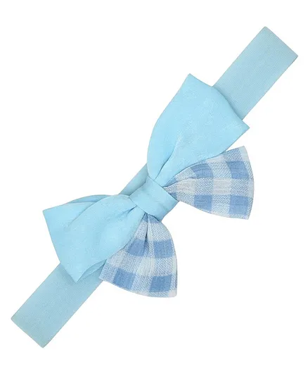 Funkrafts Gingham Checked Bow Detailed Headband - Blue