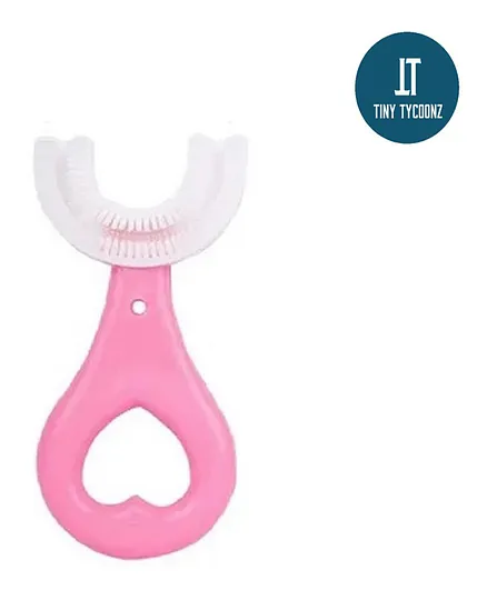 Tiny Tycoonz Soft Sillicone U-Shaped Toothbrush - Pink