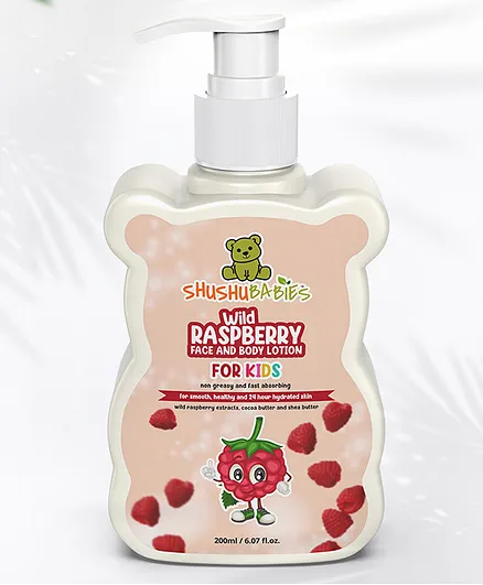 ShuShu Babies Wild Raspberry Face & Body Lotion For Kids With Raspberry Shea Butter & Cocoa Butter- 200 ml