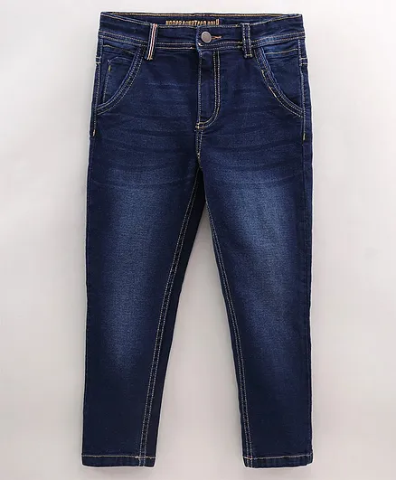 Under Fourteen Only Solid Stretch Denim Jeans - Navy Blue