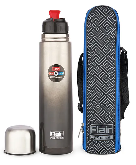 Flair Houseware Power Vacuum Insulated Steel Flask With Flip Lid Grey - 750 ml