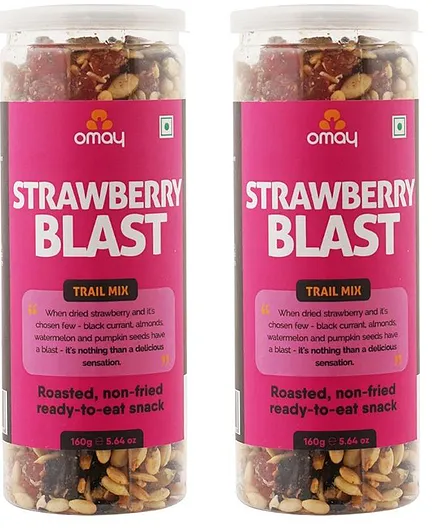 Omay Foods Strawberry Blast Trail Mix 160g each - Pack of 2