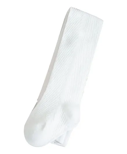 SYGA Baby Girls Soft Cotton Infant Leggings Toddler Solid Lace Knee Antislip Stockings Socks Pants Dotted-White