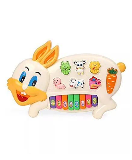 AKN TOYS Rabbit Piano and Keyboard Musical Set with Lights for Kids - (COLOR N DESIGN MAY VARY )