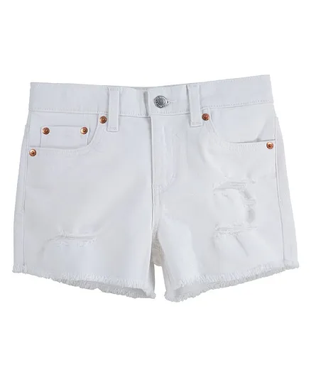 Buy Levi's Solid Girlfriend Shorty Shorts - White for Girls (15-16 Years)  Online in India, Shop at  - 12025783