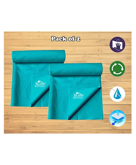 THE LITTLE LOOKERS Quicky Dry Sheets/Massage Mats/Water Proof Bed Protector/Crib Sheets  for  Baby (Small & Medium, Green - Pack of 2)