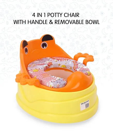 4 in 1 Potty Chair with Handle & Removable Bowl - Orange