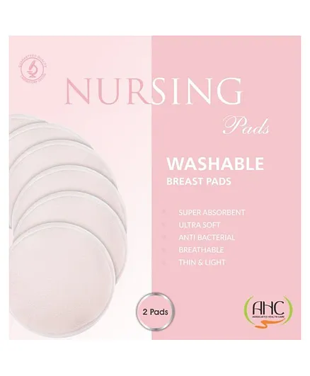 AHC Washable Maternity Nursing Breast Pads 2 Pads - Pale Pink