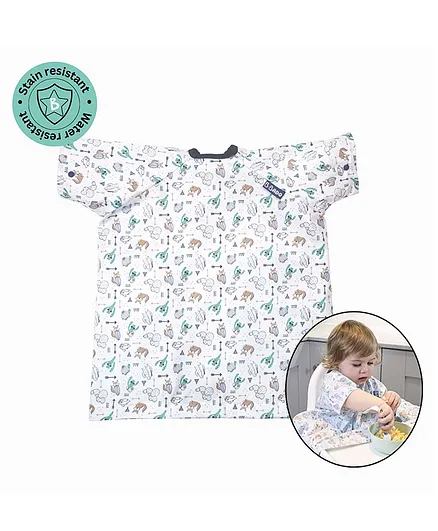 Bibado Half Sleeves Coverall Weaning Bib Desert - Multicolor
