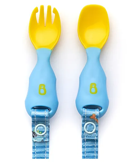 Bibado Handi Cutlery Attachable Weaning Cutlery Set - Blue