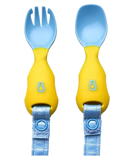 Bibado Handi Cutlery Attachable Weaning Cutlery Set Pack of 2 - Multicolor