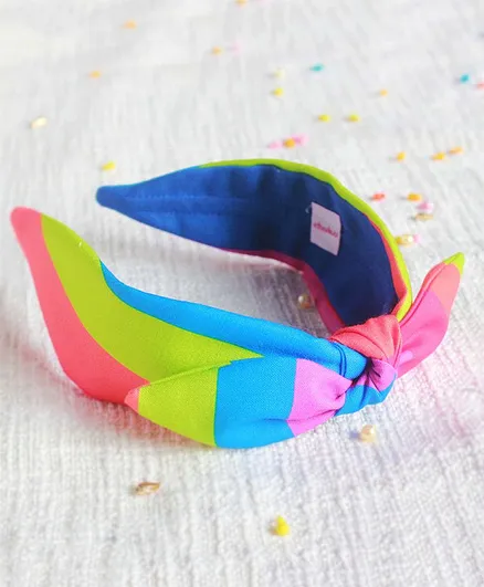 CHOKO Rainbow Print Bow Hair Band - Pink Yellow Blue for Girls (0 Month-4  Years) Online in India, Buy at  - 12076055