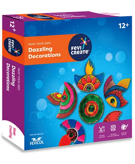 Fevicreate Paint Your Own Dazzling Decorations DIY Kit - Multicolour
