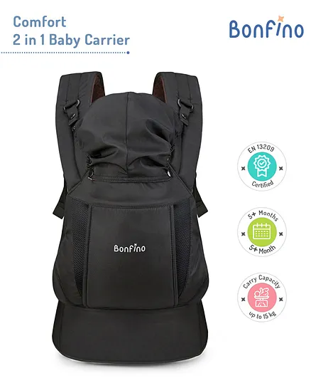 Bonfino Comfort 2 in 1 Baby Carrier - Black