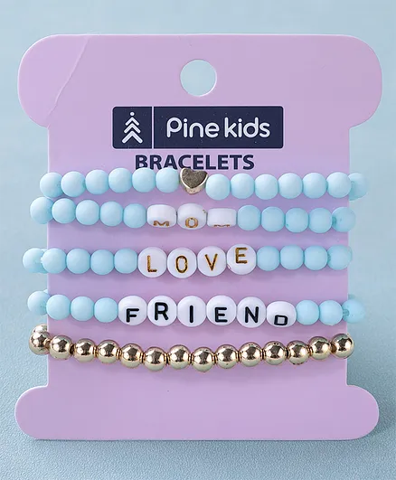 Pine Kids Free Size Bracelets Pack of 5-  Blue
