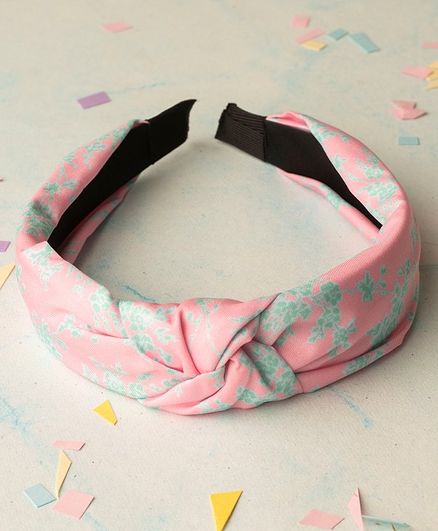 Jewelz All Over Printed Knotted Hair Band - Pink