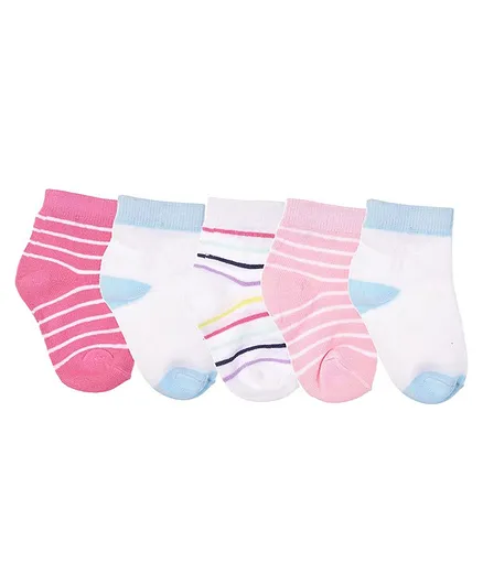 Footprints Pack Of 6 Pairs Striped Supersoft Organic Cotton and Bamboo Unisex Socks - Multi Color