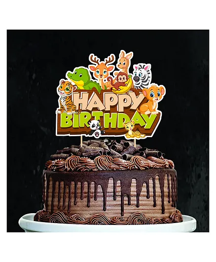 Zyozi Animals Birthday Cake Topper For Wild Birthday Decorations Multicolour Online In India Buy At Best Price From Firstcry Com