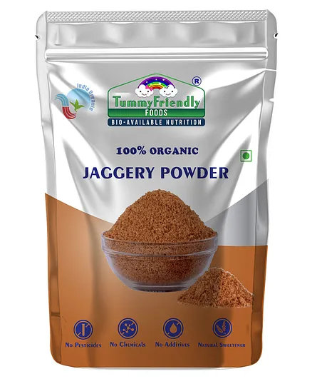 Tummy Friendly Foods Organic Jaggery Powder for babies. Healthy Sugar Substitute. No Hidden Sugar, No Additives, No Chemicals - 200 gm