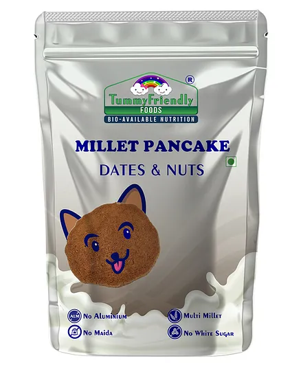 Tummy Friendly Foods Organic Aluminium-Free Dates and Nuts Pancake Healthy Instant Breakfast Mix No Maida No White Sugar  - 150 gm