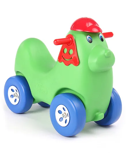 Little Fingers Dog Shaped Rocking Ride On -Green