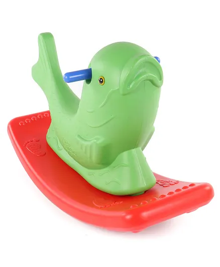 Little Fingers Fish Shaped Rocking Ride On - Green & Red