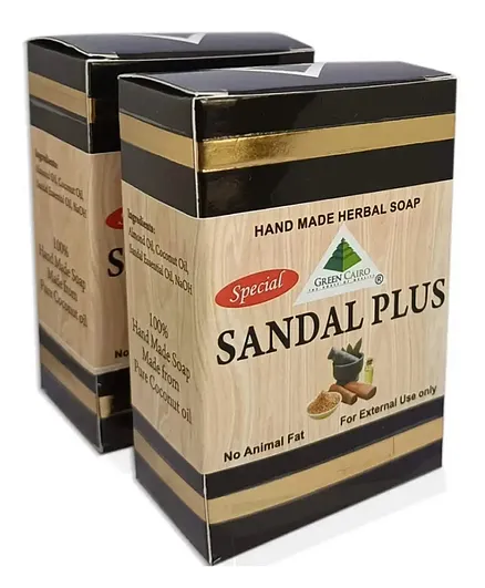 Green Cairo Sandal Soap Real Sandalwood Oil Handmade 100% Herbal with No Animal  Fats and No Harmful Chemicals Pack of 2 - 100 g each Online in India, Buy  at Best Price