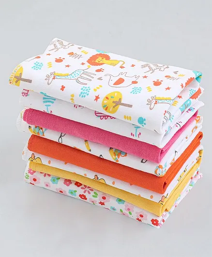 Babyhug 100% Cotton Wash Cloth Pack of 8 - Multicolor