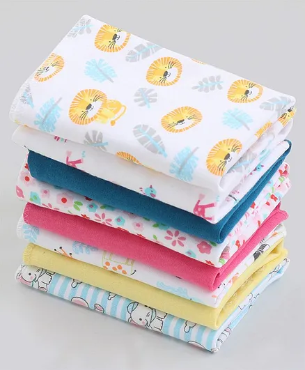Babyhug 100% Cotton Wash Cloth Pack of 8 - Multicolor