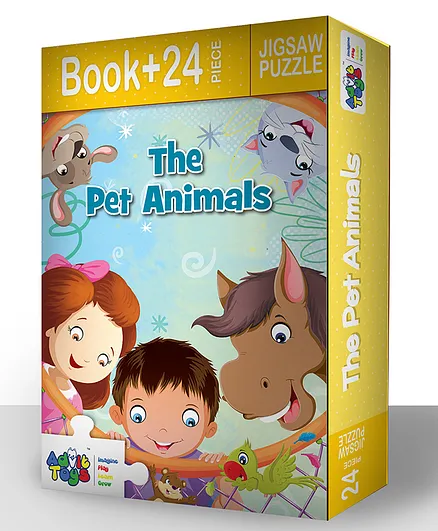 Advit Toys The Pet Animals  Jigsaw Puzzle Educational Fun Fact Book Inside Multicolor - 24 Pieces