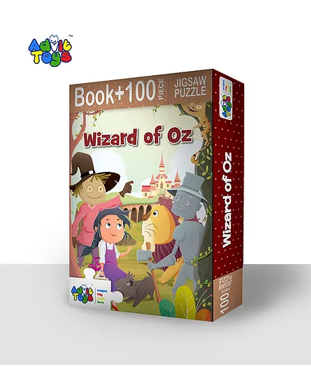 Advit Toys Wizard Of Oz Jigsaw Puzzle Educational Fun Fact Book Inside - 100 Pieces (Color May Vary)
