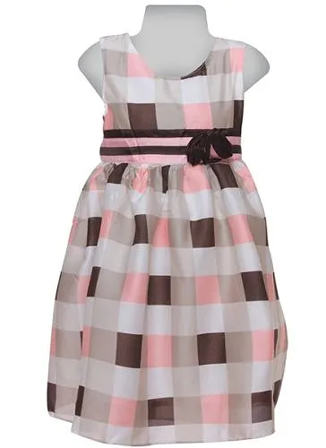 Sleeveless Checks Printed Party Wear Frock