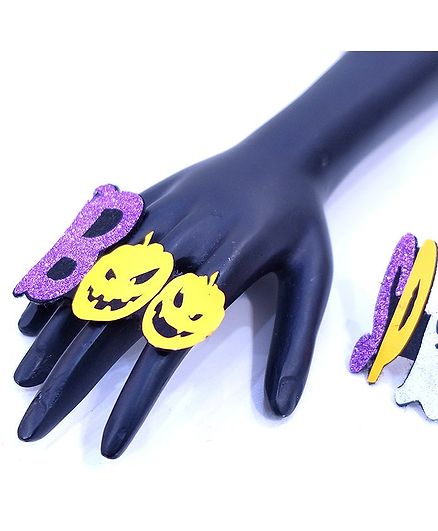 Tipy Tipy Tap Halloween Theme Set Of 2 Boo Spooky Glitter Finish Text & Ghost Detailed Rings - Purple