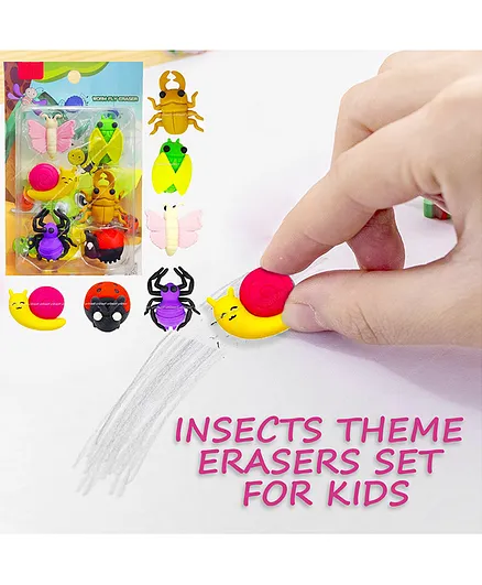 FunBlast Insects Theme Erasers Multicolor